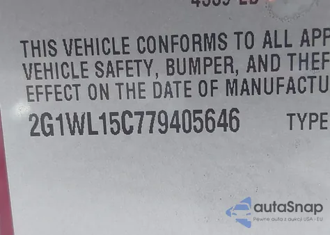 2007 Chevrolet Monte Carlo Ss из США, поврежденный, VIN 2G1WL15C779405646